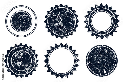 Vector Stamp without text. Set of Stamps. Black Stamps. Grunge Rubber Texture Stamp. Distressed Stamp Texture. Post Stamp Collection. Vector Stamps. Circle Stamps.
