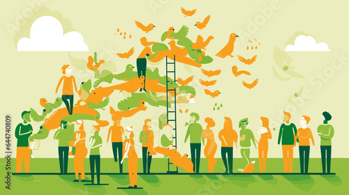 Concept vector illustration of LLM (Large Language Models).	
