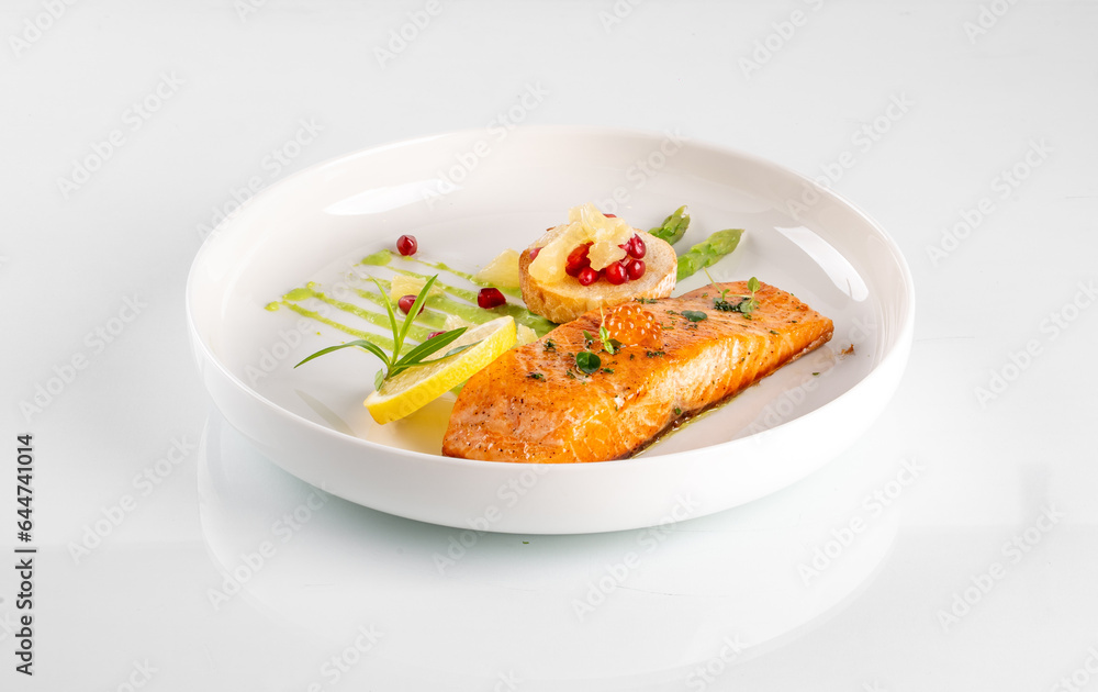 grilled beef steaks with white dish on white background grilled beef steaks with white dish on white background