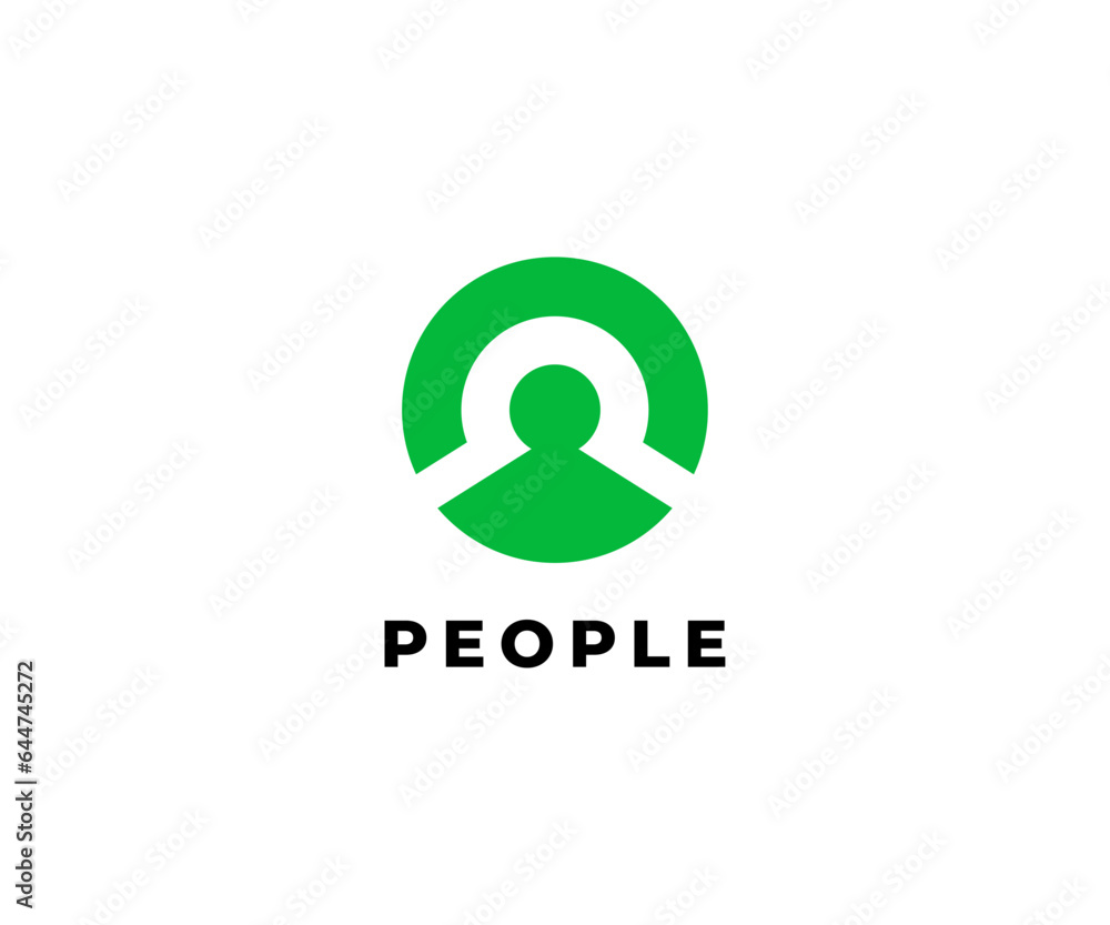 Abstract People Logo. Human Icon inside isolated Abstract People Logo. Human Icon inside isolated