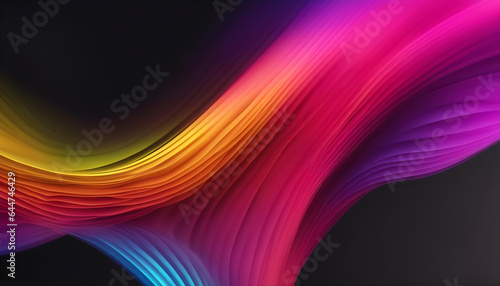 Colorful streamlined wave neon art background Generative AI