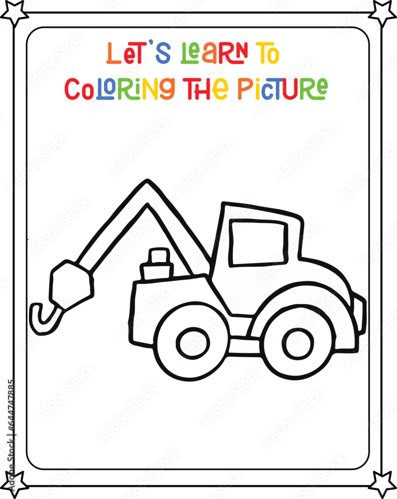 vector graphic illustration of tow car for education children's coloring book vector graphic illustration of tow car for education children's coloring book