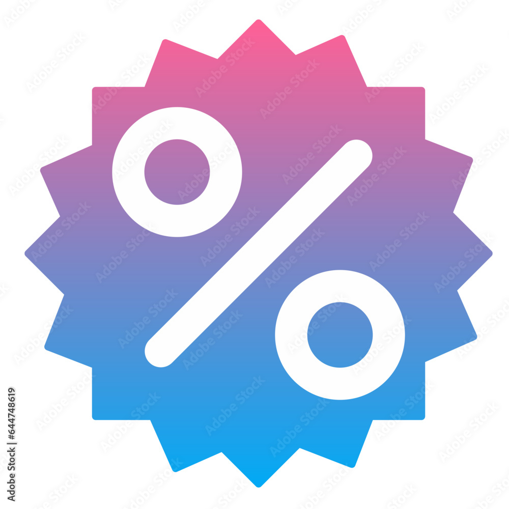 discount icon with blue and pink gradient colors background discount icon with blue and pink gradient colors background