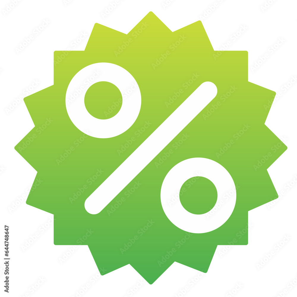 discount icon with green gradient colors background discount icon with green gradient colors background