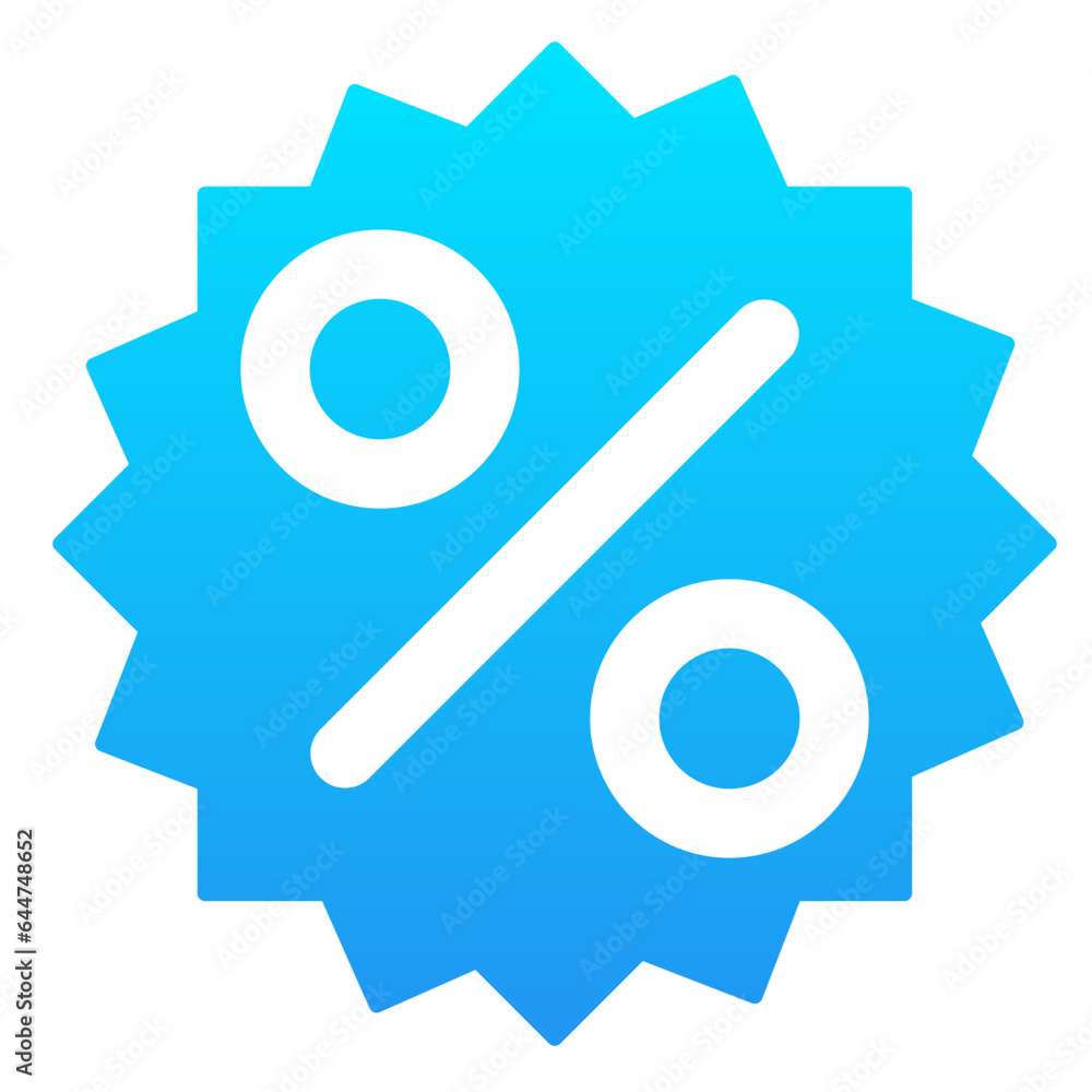 discount icon with cyan gradient colors background 