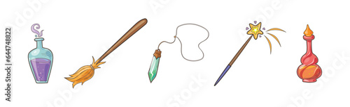 Magic Objects and Items for Wizardry and Sorcery Vector Set