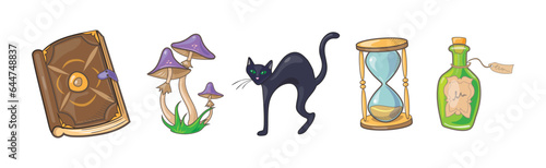 Magic Objects and Items for Wizardry and Sorcery Vector Set