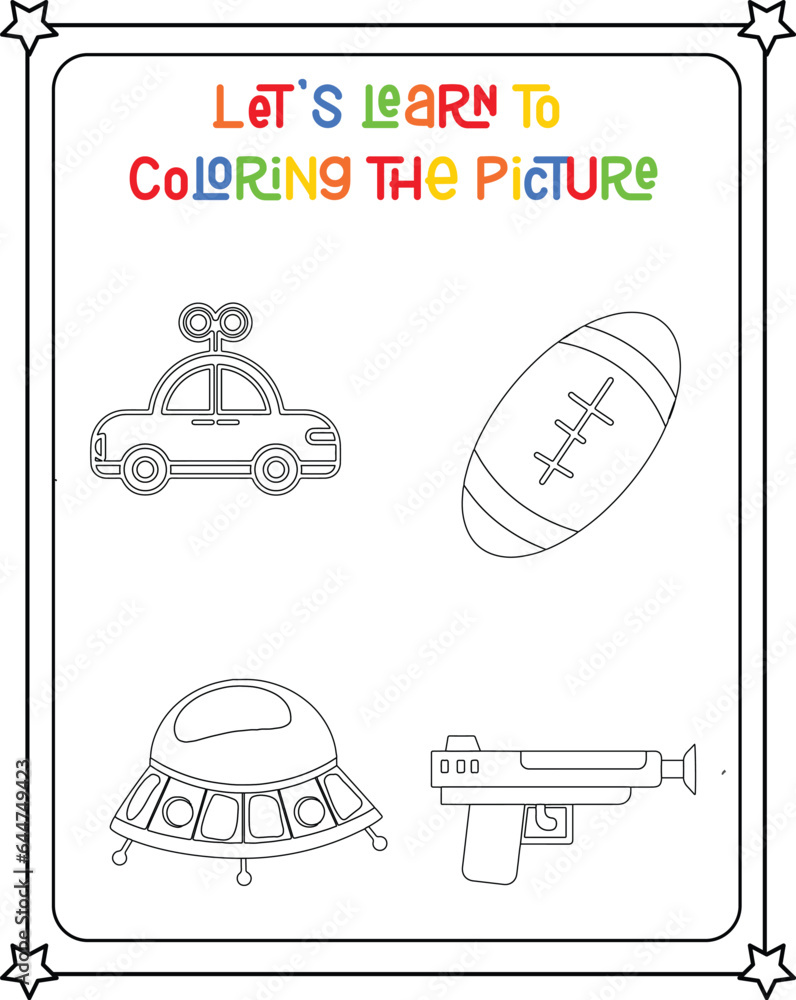 Naklejka premium vector graphic illustration of bicycle for education children's coloring book