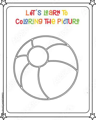 vector graphic illustration of bicycle for education children's coloring book