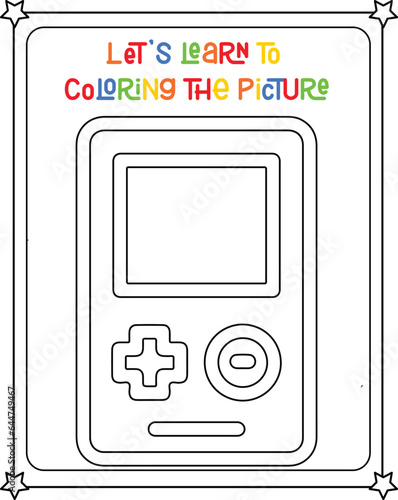 vector graphic illustration of bicycle for education children's coloring book