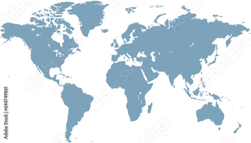 Fototapeta Naklejka Na Ścianę i Meble -  World map. Silhouette map. Color modern vector map.	