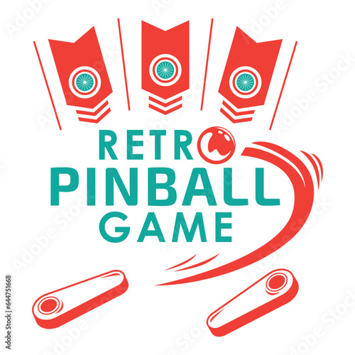 Pinball Vintage Retro Vector Badge Emblem Logo  for Banner, Poster, Flyer, Website, Social Media