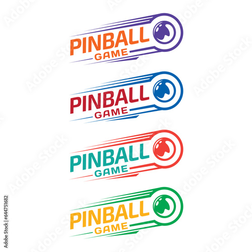 Set Pinball Vintage Retro Vector Badge Emblem Logo  for Banner, Poster, Flyer, Website, Social Media