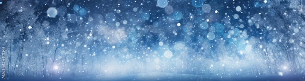 Winter themed banner with copy space for winter holidays like Christmas and New Year.