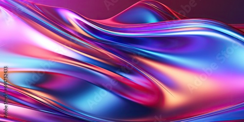 Abstract metallic holographic fluid wavy background for futuristic background © Moonlight Graphics