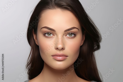 Fictional Character Created By Generated AI.Stunning Beauty - Close-up of a Beautiful Woman's Face