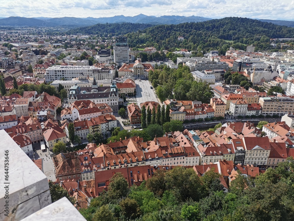 Obraz premium Aerial view of Ljubljana, capital of Slovenia