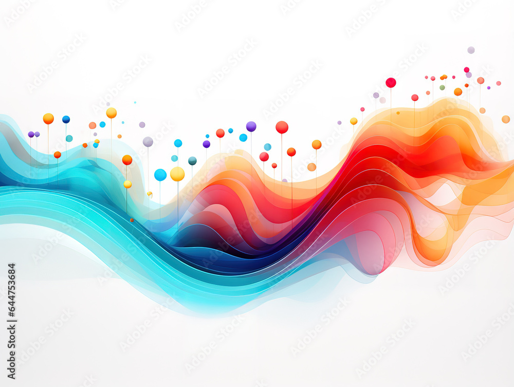 Fototapeta premium Abstract dot point connect with gradient line and aesthetic Intricate wave. Generative Ai