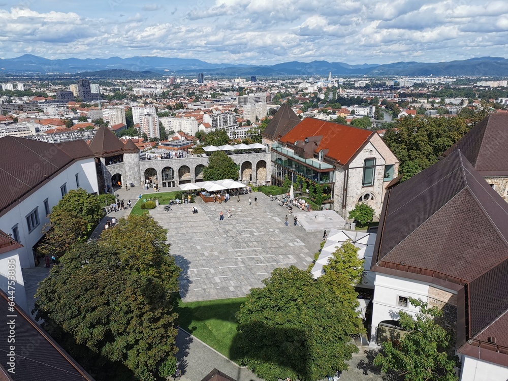 Obraz premium Aerial view of Ljubljana, capital of Slovenia