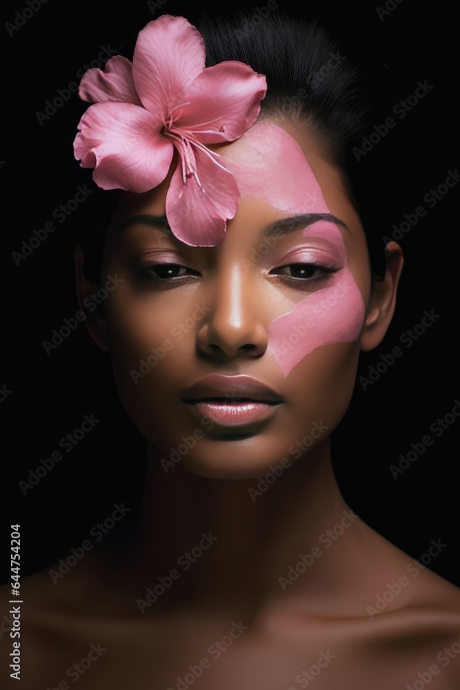 Fictional Character Created By Generated AI.Elegant Poppy Flowers Lipstick Fictional Character Created By Generated AI.Elegant Poppy Flowers Lipstick