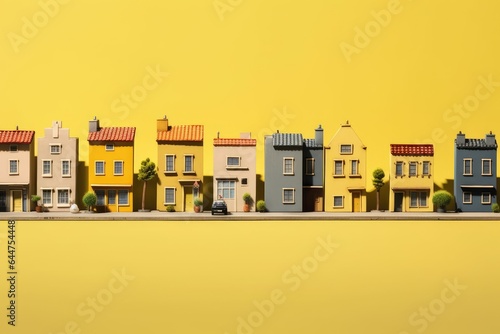 Minimal Yellow Homes Concept Symbolizing Home Ownership
