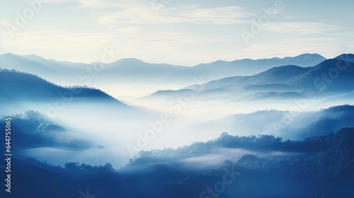 Blur Natural fog and mountains sunlight background.