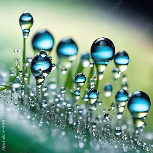 water drops on green leaves backgroundwater drops on green leaves backgroundgreen plant with dew photo