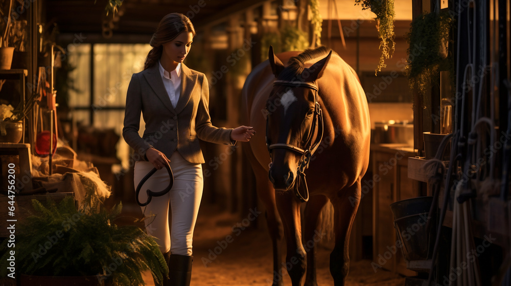 Regal Horse and Rider.  Equestrian Elegance