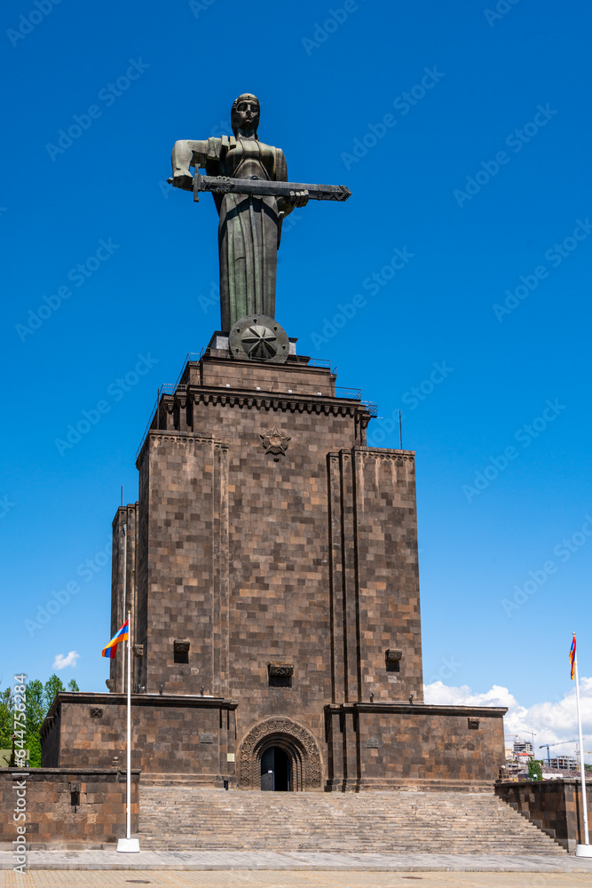 Mother Armenia woman statue with sword, soviet union architecture in Yerevan, Armenia Mother Armenia woman statue with sword, soviet union architecture in Yerevan, Armenia