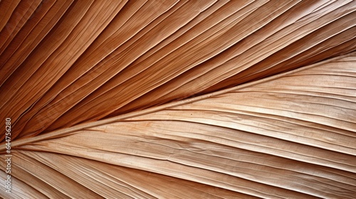 Close up of dried natural palm tree leaf.