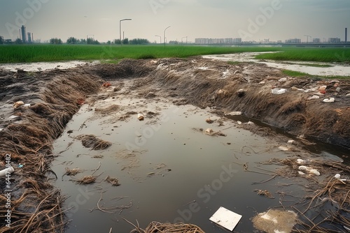 the river in the parkthe river in the parka large pile of sand on the beach photo