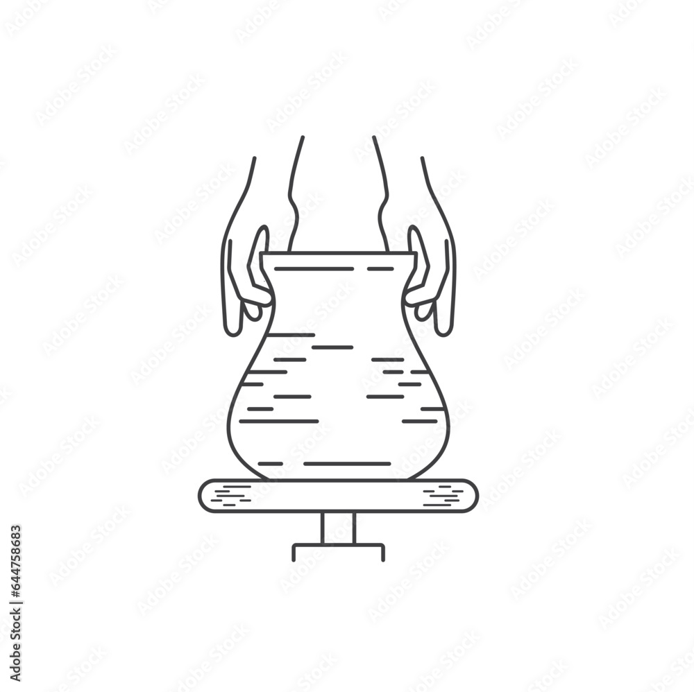 illustration of pottery crafts, vector art. illustration of pottery crafts, vector art.
