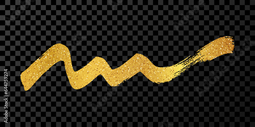 Gold wavy grunge brush strokes