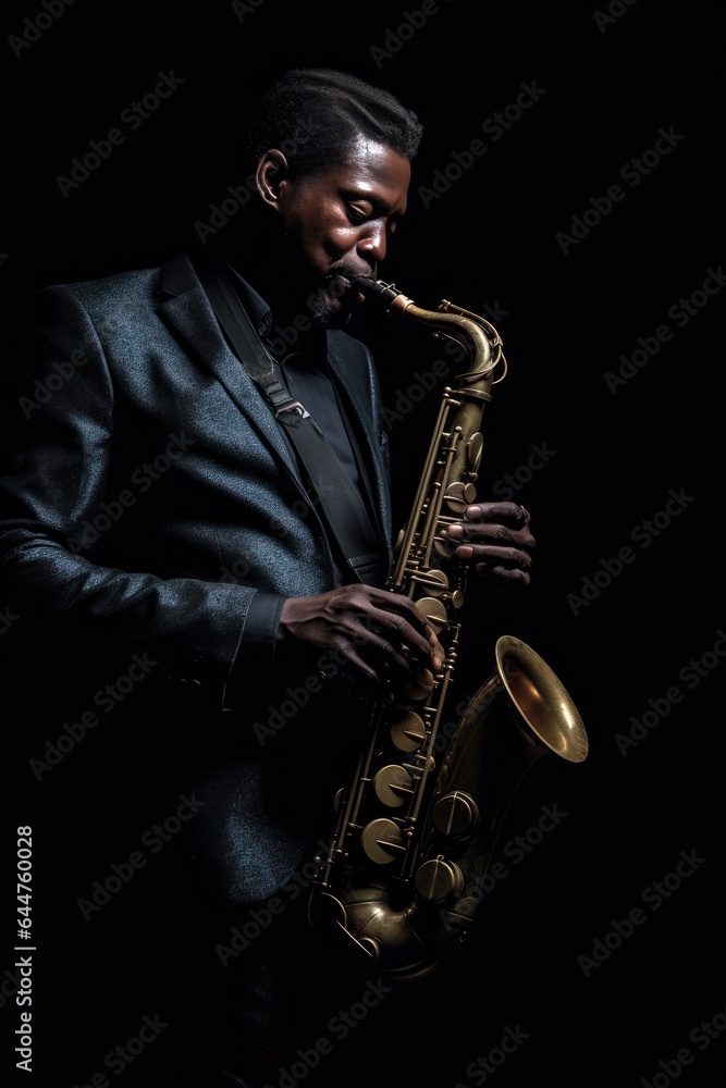 Naklejka premium Fictional Character Created By Generated AI.The Passionate Musician