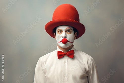 Fictional Character Created By Generated AI.The Clown with a Red Hat and Big Shoes