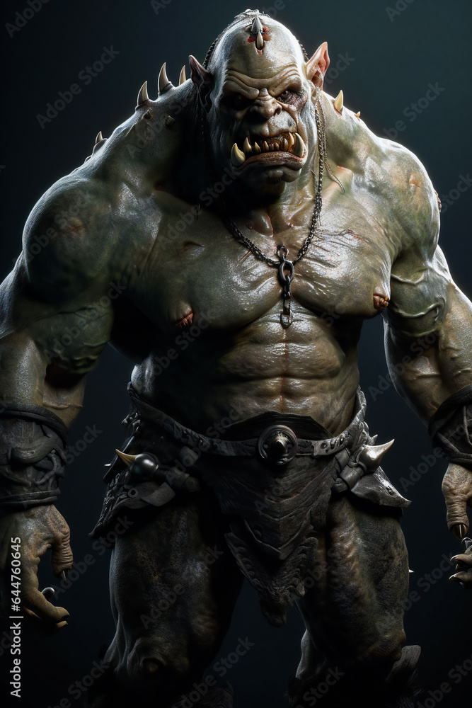 Menacing Giant Stands Guard with Deadly Intent. Monstrous Ogre Exudes an Aura of Fear. Generative AI Menacing Giant Stands Guard with Deadly Intent. Monstrous Ogre Exudes an Aura of Fear. Generative AI