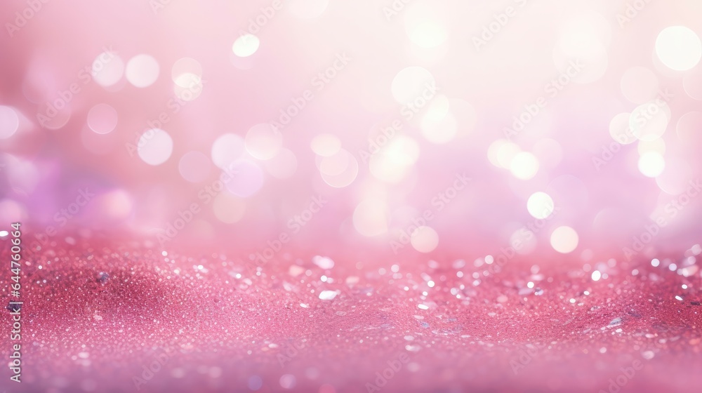 Pink defocused glitter texture background.