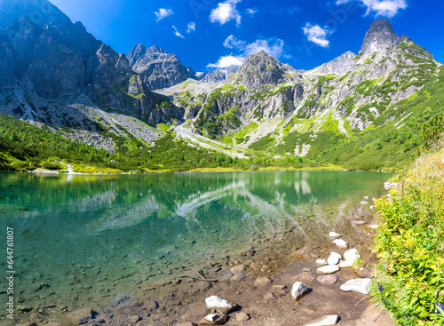 Zelene pleso lake in High Tatra mountains in Slovakia