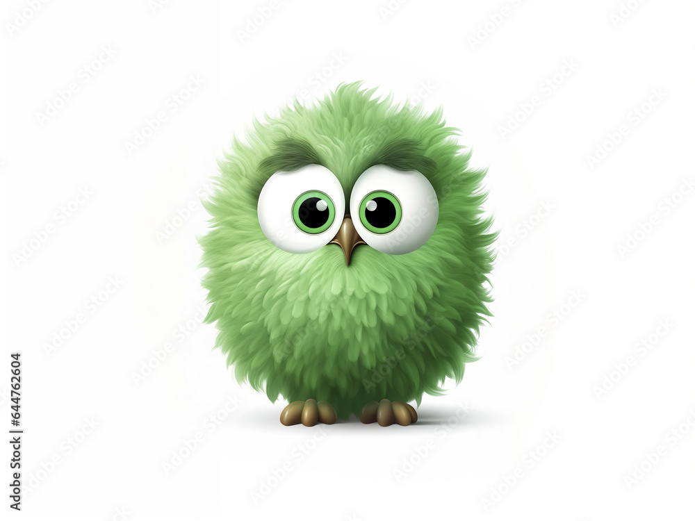 Patel's Green Fluffy Circle: Unreal Big-Eyed Cartoon Patel's Green Fluffy Circle: Unreal Big-Eyed Cartoon
