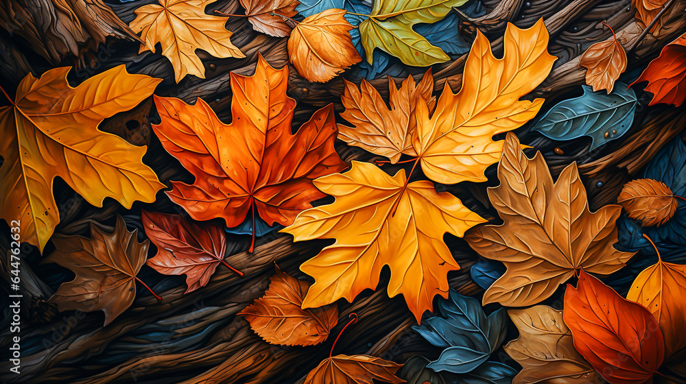 colorful autumn maple leaves background