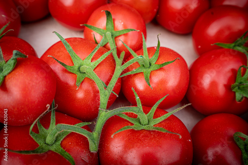 organic tomato closeup vegetable background Top view