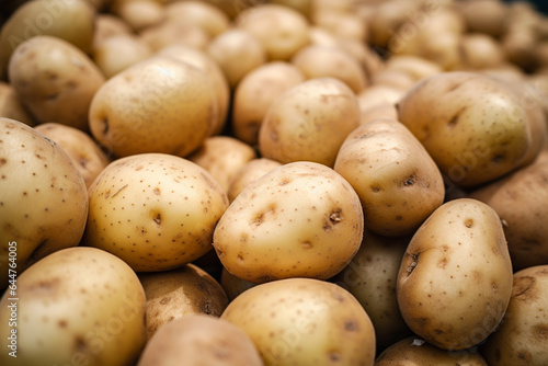Pile of raw potatoes