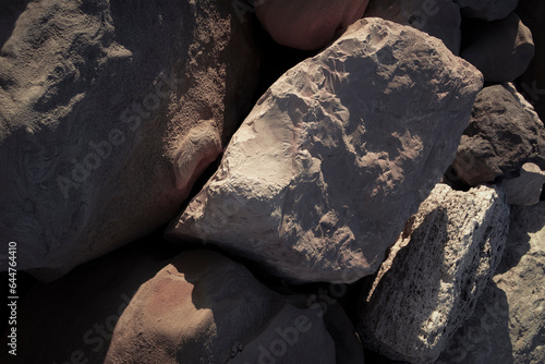 Large cobblestones in the photo. Nature background