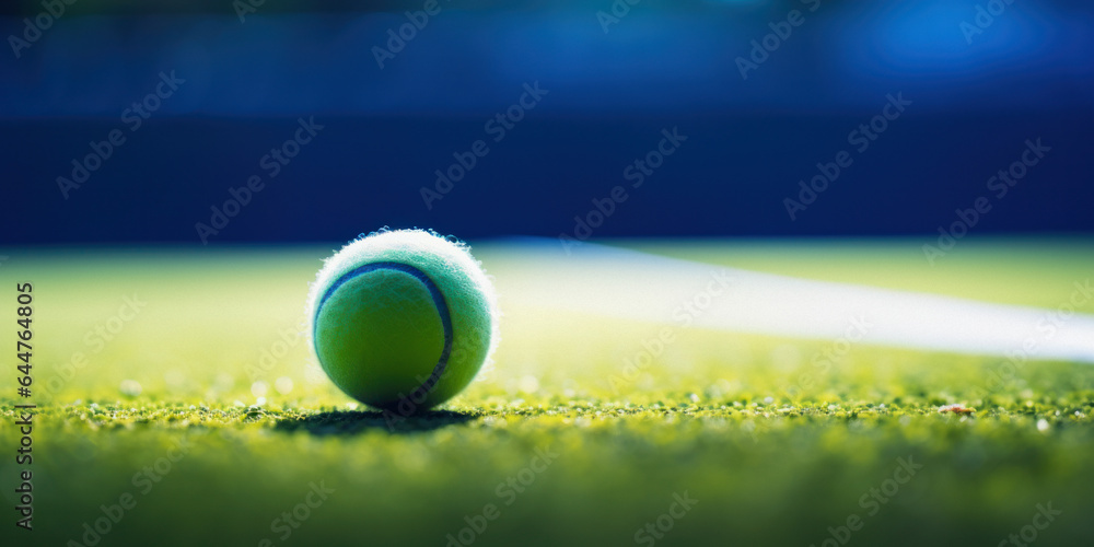 Tennis ball on the tennis court. Sport, recreation concept