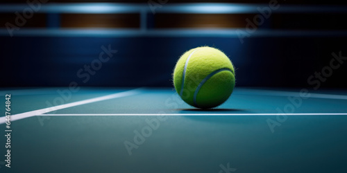 Tennis ball on the tennis court. Sport, recreation concept © MR.SOVA