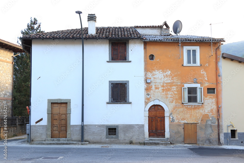 Old Traditional House Facades in Countryside Village in Central Italy Old Traditional House Facades in Countryside Village in Central Italy