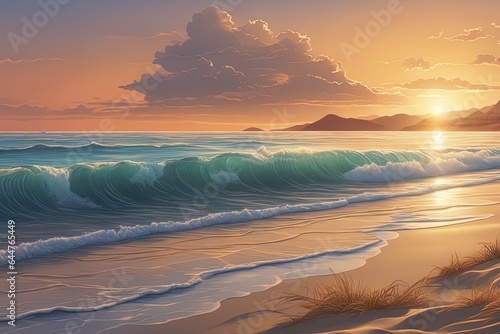 sunset at the sea, 3d illustration, computer generated image.sunset at the sea, 3d illustration, computer generated image.3d rendering of beautiful sunset over the sea