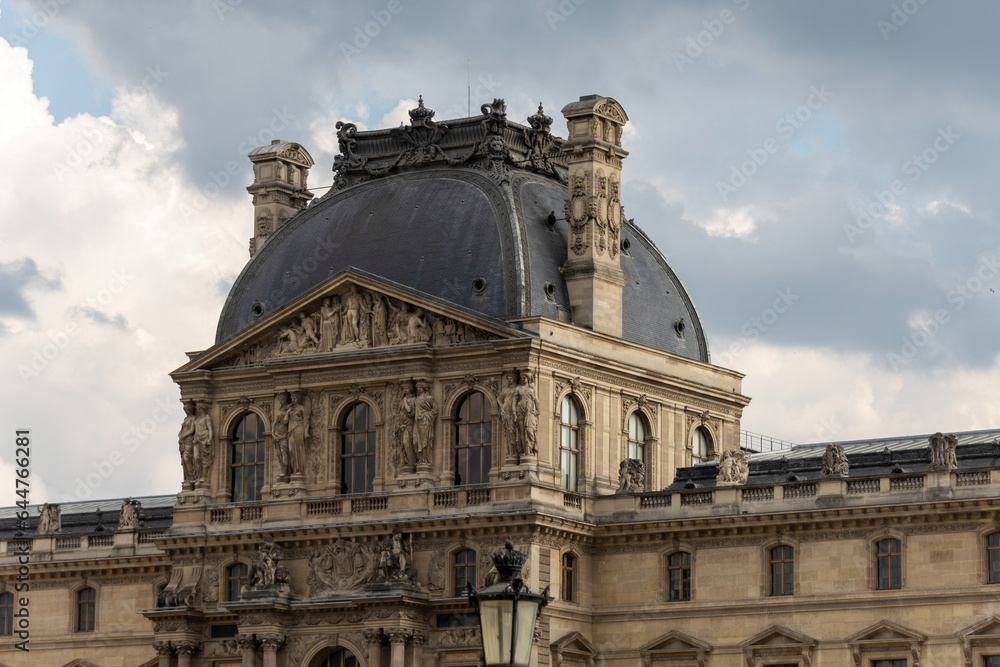 view of the facade of the louvre