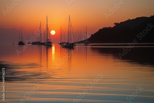 beautiful sunset in the sea beautiful sunset in the sea beautiful sunset over the lake © Shubham