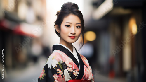 Japanese Geisha , Cultural photo of a Japanese Lady. Ai generative.